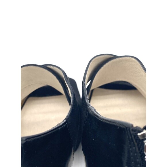 Michael Kors Women's Black Elena Suede Cross Strap Peep Toe Pumps AF12E Size 9M - Picture 11 of 15